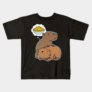 Capybara hungry for Mac and Cheese Kids T-Shirt